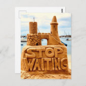 ストップ待ち砂城ビーチやる気を起こさせる ポストカード (正面/裏面)
