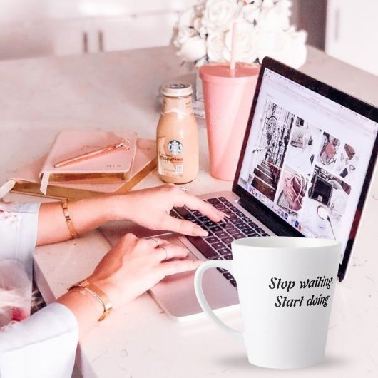 ストップ待ち開始 – はっきりした引用文 カフェラテマグ