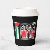 ストップ戦 – パレスチナ人の生活の問題 – 自由 紙コップ (裏面)
