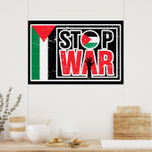 ストップ戦 – パレスチナ人の生活は自由 ポスター (キッチン)