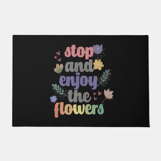 ストップ楽しむと花 ドアマット (正面)