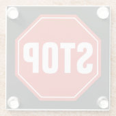 ストップ標識 ガラスコースター (裏面)