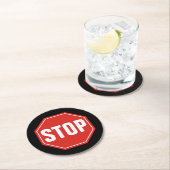 ストップ標識 ラウンドペーパーコースター (インサイチュ)