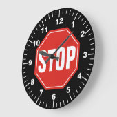ストップ標識 ラージ壁時計 (傾斜)