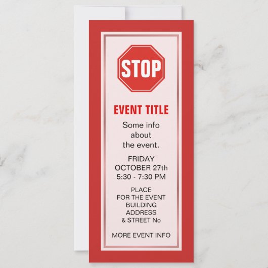 ストップ標識 招待状 (裏面)