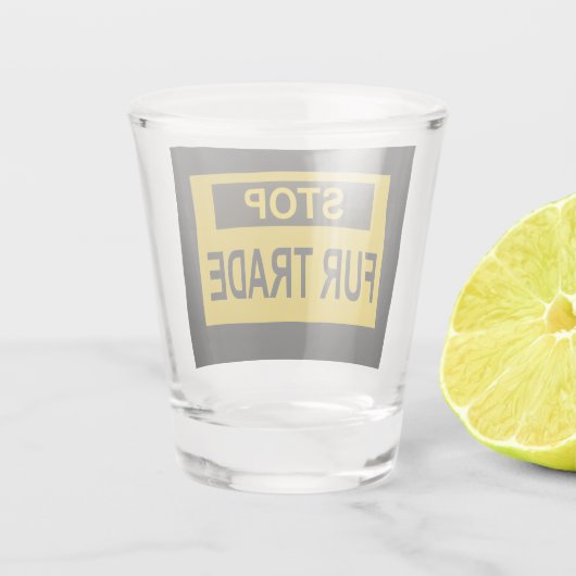 ストップ毛皮貿易標識イエロー ショットグラス (裏面)