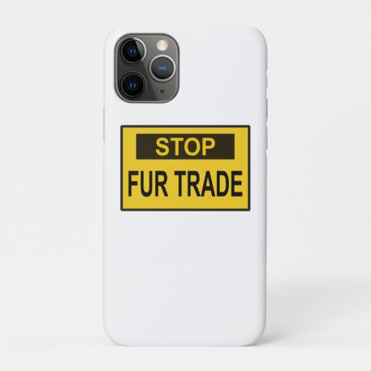 ストップ毛皮貿易標識イエロー Case-Mate iPhoneケース (裏)