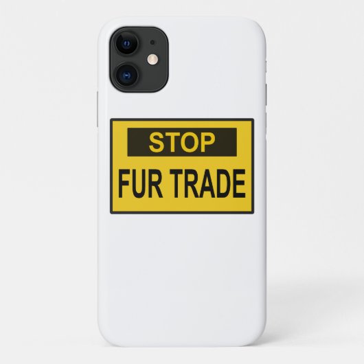 ストップ毛皮貿易標識イエロー Case-Mate iPhoneケース (裏面)
