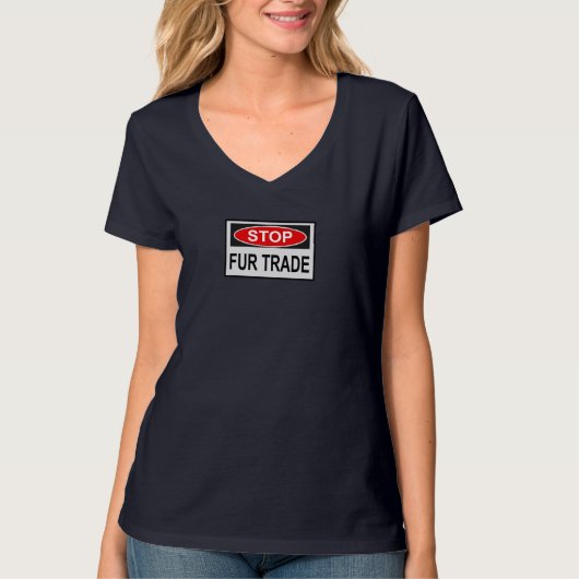 ストップ毛皮貿易赤字 Tシャツ (正面)