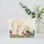 ストップ気候変化絶滅危惧北極熊 ポストカード (スタンド正面)