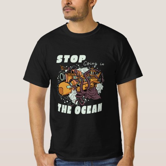 ストップ海潜水艦に乗り込む Tシャツ (正面)
