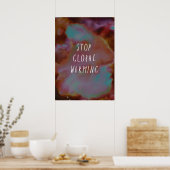 ストップ温救地球水色 ポスター (キッチン)