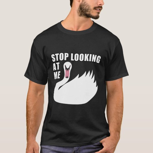 ストップ白鳥を見て Tシャツ (正面)