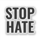 ストップ白黒ミニマルタイポグラフィモダン シール (正面)