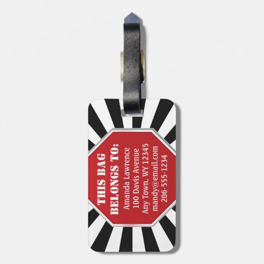 ストップ署名「お客様のものではない」デザイン荷物タグ ラゲッジタグ (裏面縦)