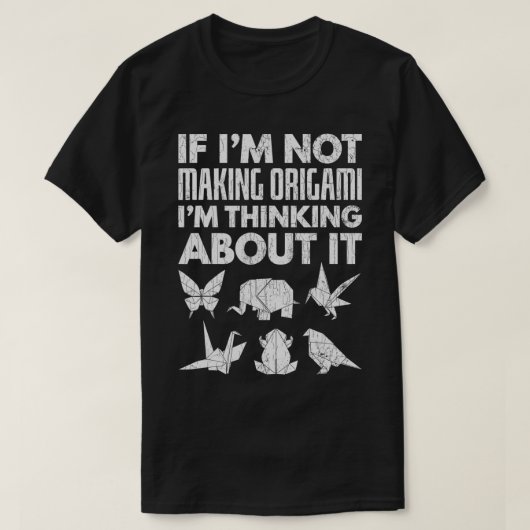 ストップ考える折り紙ギフトの始おもしろいまり Tシャツ (デザイン正面)