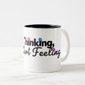 ストップ考えスタート感じのマグカップ ツートーンマグカップ (正面右)