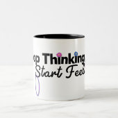 ストップ考えスタート感じのマグカップ ツートーンマグカップ (中央)