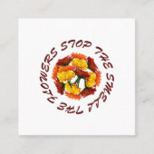 ストップ花の匂いを嗅ぐ スクエア名刺 (正面)