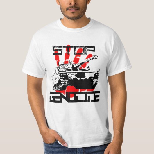 ストップ虐殺 Tシャツ (正面)