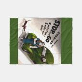 ストップ行け、太った婦人や犬を殴るな フリースブランケット (正面(横))