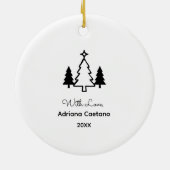 ストップ親愛を判断すモダンる セラミックオーナメント (裏面)