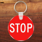 ストップ記号 – 高速道路の六角形 キーホルダー (正面)