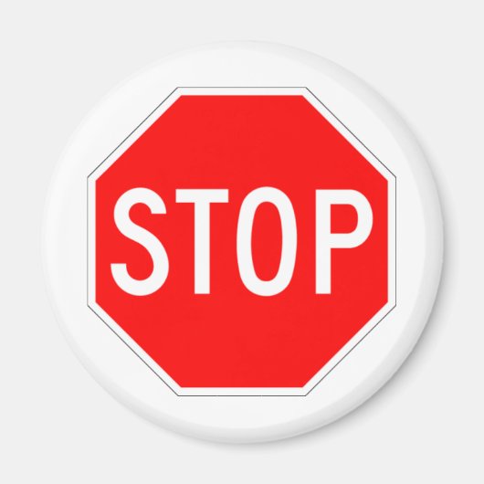 ストップ記号 – 高速道路の六角形 マグネット (正面)