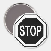 ストップ記号 – 黒（白） マグネット (正面/裏面)