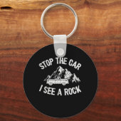 ストップ車はロックコレクターのジオを見おもしろいる キーホルダー (正面)