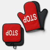 ストップ造園旗 鍋つかみ&鍋敷きセット (正面/裏面)