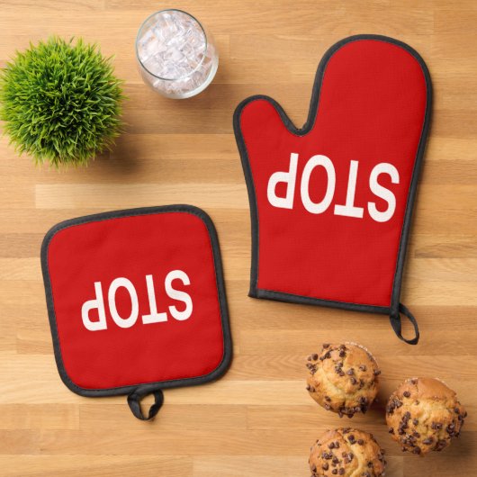 ストップ造園旗 鍋つかみ&鍋敷きセット (トップダウン)