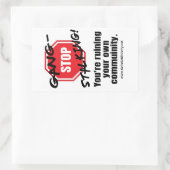 ストップ集団ストーカー 長方形シール (バッグ)