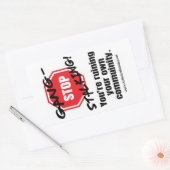 ストップ集団ストーカー 長方形シール (封筒)