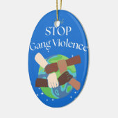 ストップ集団暴力手絡 セラミックオーナメント (左)