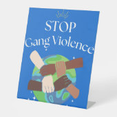 ストップ集団暴力手絡 台座サイン (正面)