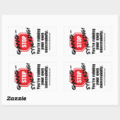 ストップ集団貼りステッカー 長方形シール (シート)