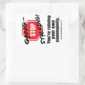 ストップ集団貼りステッカー 長方形シール (バッグ)