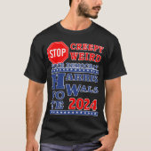 ストップ風変わりCreepy Vote Harris Walz 2024 DK ユニセックス Tシャツ (正面)