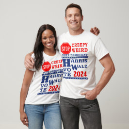 ストップ風変わりCreepy Vote Harris Walz 2024 LT ユニセックス Tシャツ