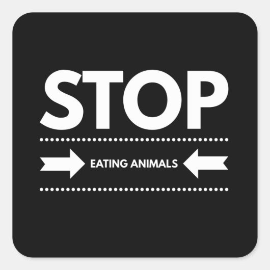 ストップ食べ動物ビーガン スクエアシール (正面)