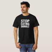 ストップ食べ – 動物の権利 Tシャツ (正面フル)