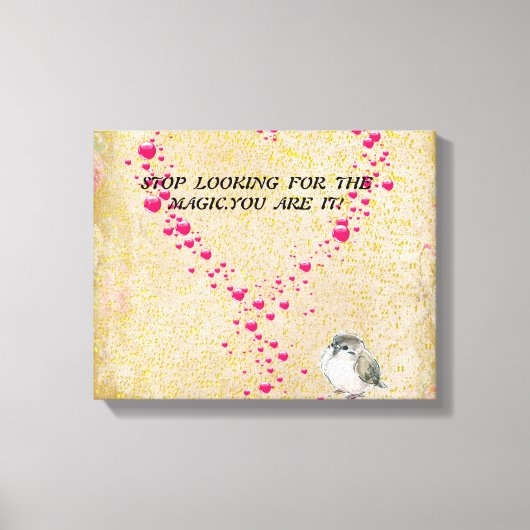 ストップ魔法を探している。ヴィンテージ鳥 キャンバスプリント (正面)