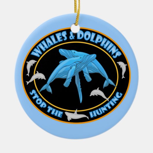 ストップ鯨狩り セラミックオーナメント (正面)
