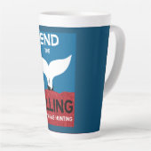 ストップ鯨狩り |捕鯨海洋保護の禁止 カフェラテマグ (右アングル)