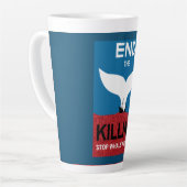 ストップ鯨狩り |捕鯨海洋保護の禁止 カフェラテマグ (左アングル)