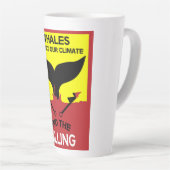 ストップ鯨狩り |捕鯨海洋保護の禁止 カフェラテマグ (右アングル)