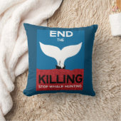 ストップ鯨狩り |捕鯨海洋保護の禁止 クッション (ブランケット)