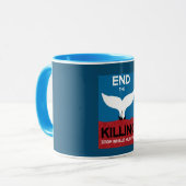 ストップ鯨狩り |捕鯨海洋保護の禁止 マグカップ (正面左)