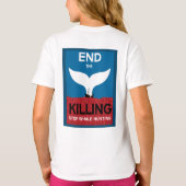 ストップ鯨狩り |捕鯨海洋保護の禁止 Tシャツ (裏面)